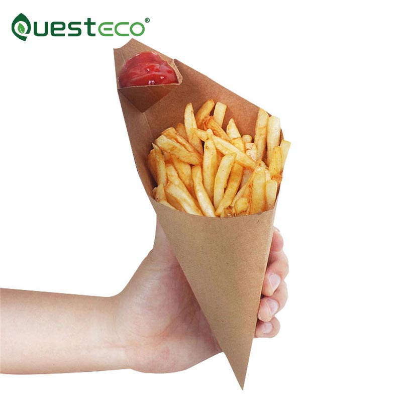 Kotak Pembungkusan Kertas Cone Fries