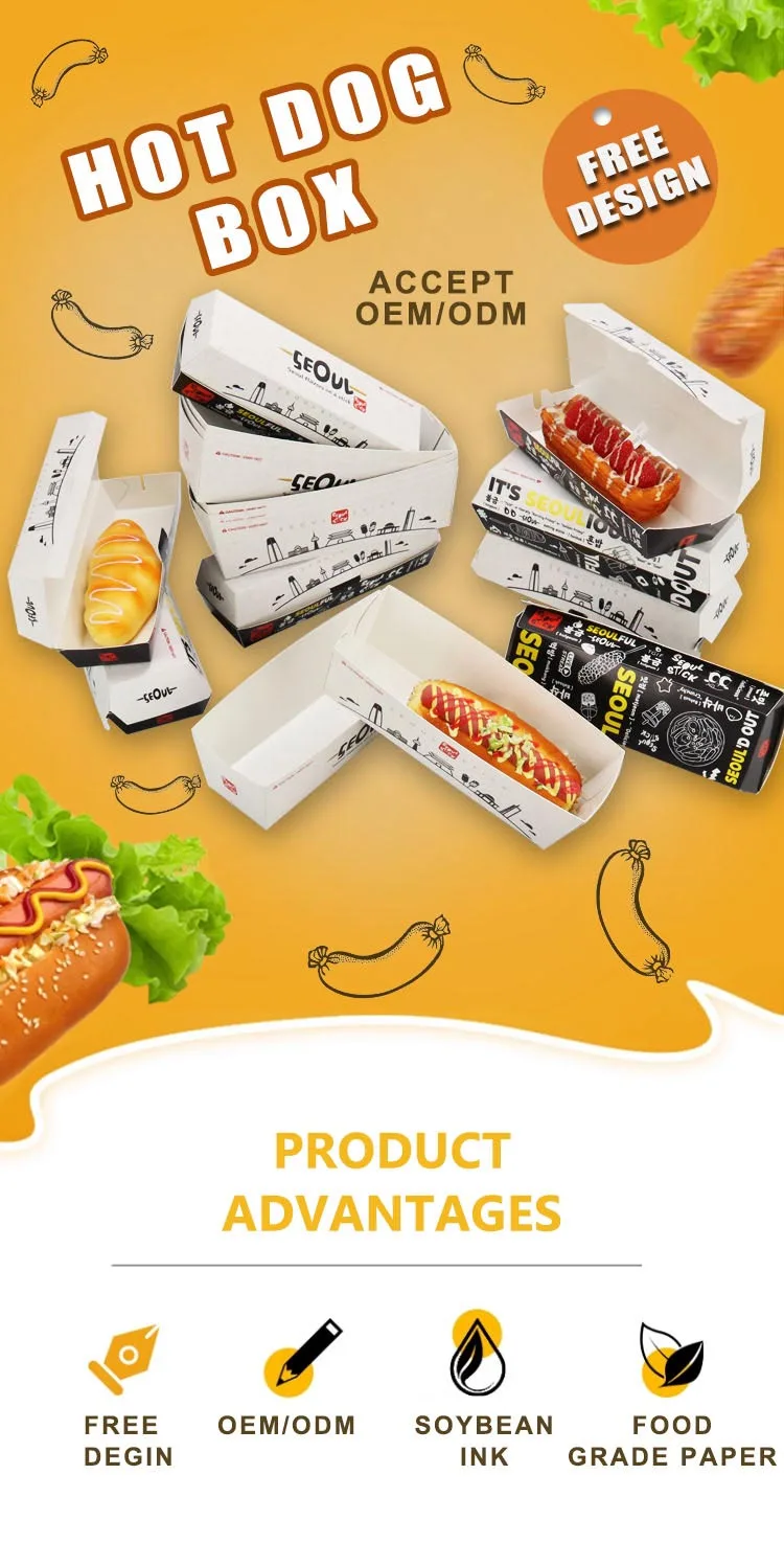 Hot Dog Paper Packaging Tray