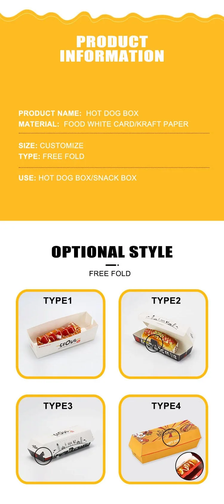 Hot Dog Paper Packaging Tray
